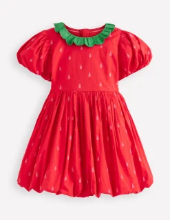 Boden Robes-Robe à ourlet bulle Fraise rose pop