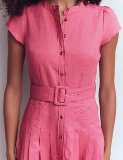 Boden Robes & Combinaisons|Robes Coupe Petite-Robe Arabella en lin mélangé Bruyère rose