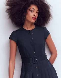 Boden Robes & Combinaisons|Longues-Robe Arabella en lin mélangé Bleu marine