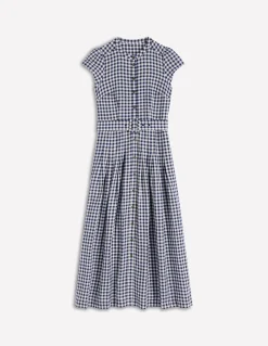 Boden Tenues De Travail|Robes & Combinaisons-Robe Arabella en lin mélangé Vichy Bleu