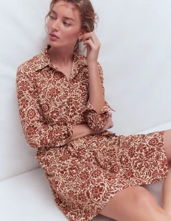 Boden Robes & Combinaisons|Robes Coupe Petite-Robe courte Alexa à manches longues Marron, motif Meadow Scatter