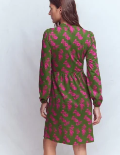 Boden Robes & Combinaisons|Robes Coupe Petite-Robe courte Amy en jersey Olive, motif Blossomy Sprig