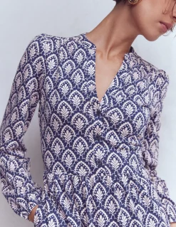 Boden Robes & Combinaisons|Robes Coupe Petite-Robe courte Amy en jersey Bleu marine foncé, motif Petal Terrace