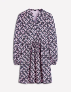 Boden Robes & Combinaisons|Robes Coupe Petite-Robe courte Amy en jersey Bleu marine foncé, motif Petal Terrace