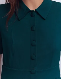 Boden Tenues De Travail|Robes & Combinaisons-Robe courte Bridget en point de Rome Bleu sarcelle nuit