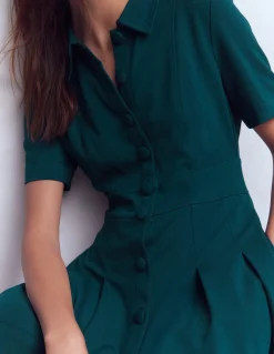 Boden Tenues De Travail|Robes & Combinaisons-Robe courte Bridget en point de Rome Bleu sarcelle nuit