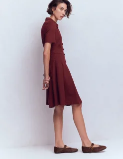 Boden Tenues De Travail|Robes & Combinaisons-Robe courte Bridget en point de Rome Glycine profond