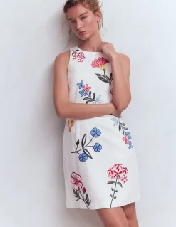 Boden Ensembles Assortis|Robes & Combinaisons-Robe courte habillée en lin Broderie blanche