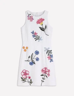 Boden Ensembles Assortis|Robes & Combinaisons-Robe courte habillée en lin Broderie blanche