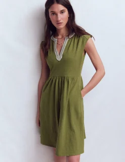 Boden Robes & Combinaisons|Robes Coupe Petite-Robe courte May en jersey Olive