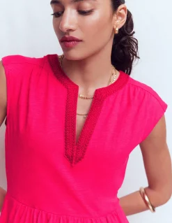 Boden Robes & Combinaisons|Robes Coupe Petite-Robe courte May en jersey Rose somptueux