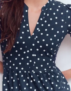 Boden Robes & Combinaisons|Robes Coupe Petite-Robe courte Naomi en jersey Bleu marine foncé, pois peints