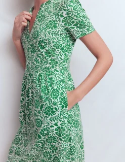 Boden Robes & Combinaisons|Robes Coupe Petite-Robe courte Naomi en jersey Vert frais, motif Meadow Scatter