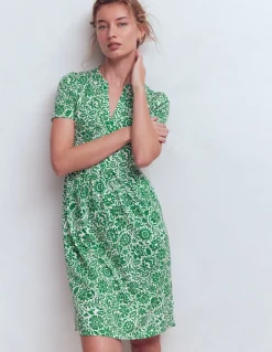 Boden Robes & Combinaisons|Robes Coupe Petite-Robe courte Naomi en jersey Vert frais, motif Meadow Scatter