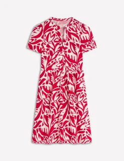 Boden Robes & Combinaisons|Robes Coupe Petite-Robe courte Naomi en jersey Rouge Merida, motif Leafy Cascade