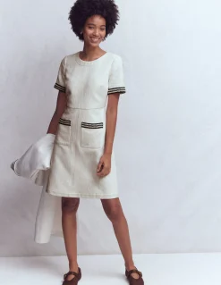 Boden Tenues De Travail|Ensembles Assortis-Robe courte trapèze à détails Ivoire