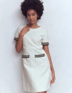 Boden Tenues De Travail|Ensembles Assortis-Robe courte trapèze à détails Ivoire