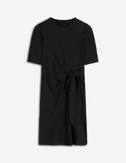 Boden Tenues De Travail|Robes Coupe Petite-Robe courte Zinnia en jersey à nouer Noir