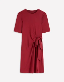 Boden Tenues De Travail|Robes & Combinaisons-Robe courte Zinnia en jersey à nouer Châtaigne profonde