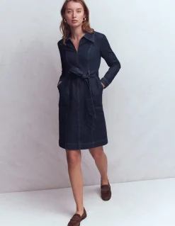 Boden Robes & Combinaisons|Robes Coupe Petite-Robe courte zippée en jean Indigo