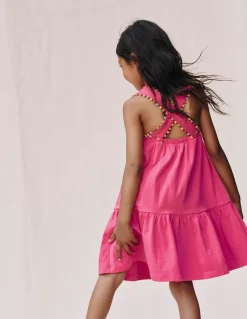 Boden Robes-Robe croisée dans le dos en jersey Rose flamant