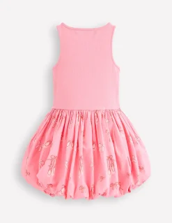 Boden Robes-Robe côtelée à ourlet bulle Ballerines rose vintage