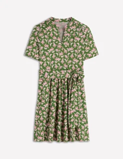 Boden Robes Coupe Petite|Robes & Combinaisons-Robe Daisy virevoltante en jersey Vert promenade, motif Dainty Blooms