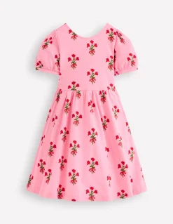 Boden Robes-Robe de ballerine en jersey Motif Posy rose chewing-gum