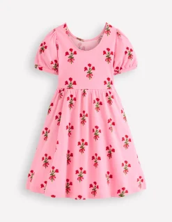 Boden Robes-Robe de ballerine en jersey Motif Posy rose chewing-gum