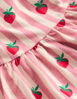 Boden Robes-Robe de ballerine en jersey Rayé fraise rose amande