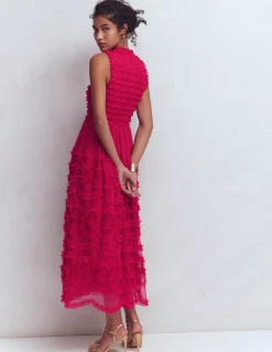Boden Robes & Combinaisons|Longues-Robe de fête en tulle à nœud Rose éclatant