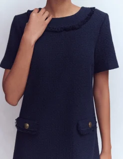 Boden Tenues De Travail|Robes & Combinaisons-Robe droite Evita en coton Bleu marine