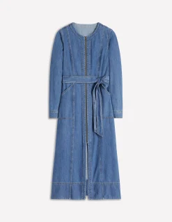 Boden Robes & Combinaisons|Robes Coupe Petite-Robe droite zippée en jean Denim vintage moyen