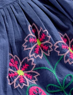 Boden Robes-Robe dʼété Annalisa tournoyante Broderie bleu denim