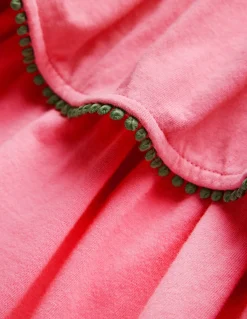 Boden Robes-Robe d’été en jersey à volants Rose chewing-gum