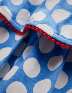 Boden Robes-Robe d’été en jersey à volants Bleu à Pois