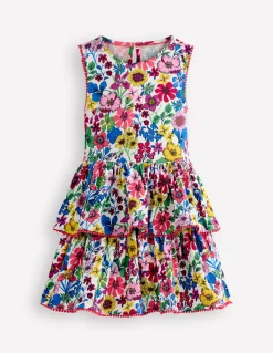 Boden Robes-Robe d’été en jersey à volants Motif Floral Sprig rose bonheur