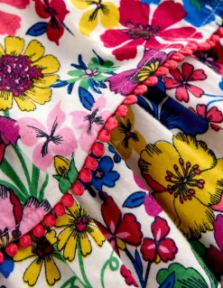 Boden Robes-Robe d’été en jersey à volants Motif Floral Sprig rose bonheur