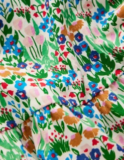 Boden Robes-Robe en jersey à manches blousantes Motif Spring Flowerbed martin-pêcheur