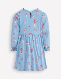 Boden Robes-Robe en jersey à manches blousantes Chaussons de danse bleu pâle