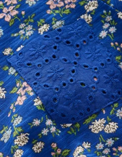 Boden Ensembles Assortis|Robes-Robe en jersey à poche et broderie anglaise Motif Meadow Floral bleu saphir