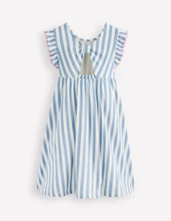 Boden Robes-Robe en jersey avec nœud au dos Rayé bleu sel/ivoire