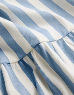 Boden Robes-Robe en jersey avec nœud au dos Rayé bleu sel/ivoire