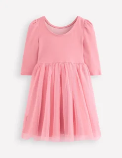 Boden Robes-Robe en tulle à appliqué Lapins rose chewing-gum