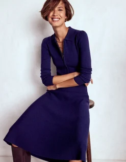 Boden Tenues De Travail|Robes & Combinaisons-Robe Fiona zippée sur le devant en maille Bleu marine