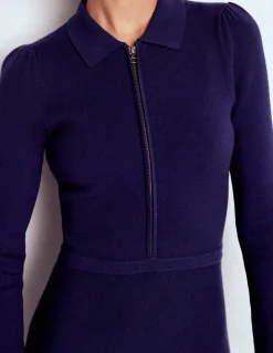 Boden Tenues De Travail|Robes & Combinaisons-Robe Fiona zippée sur le devant en maille Bleu marine