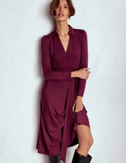 Boden Tenues De Travail|Robes & Combinaisons-Robe Imogen en jersey à col Glycine profond