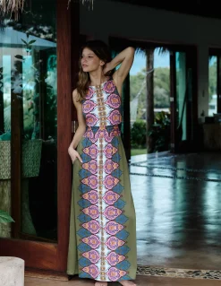 Boden Robes & Combinaisons|Robes Coupe Petite-Robe longue Antonia en jersey Multi, motif Ornamental Garden