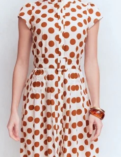 Boden Tenues De Travail|Robes & Combinaisons-Robe longue Arabella en coton Huile d’argan, pois peints