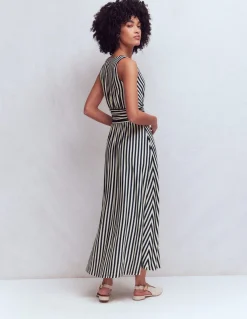 Boden Tenues De Travail|Robes & Combinaisons-Robe longue Elodie en jersey Bleu Marine/Ivoire